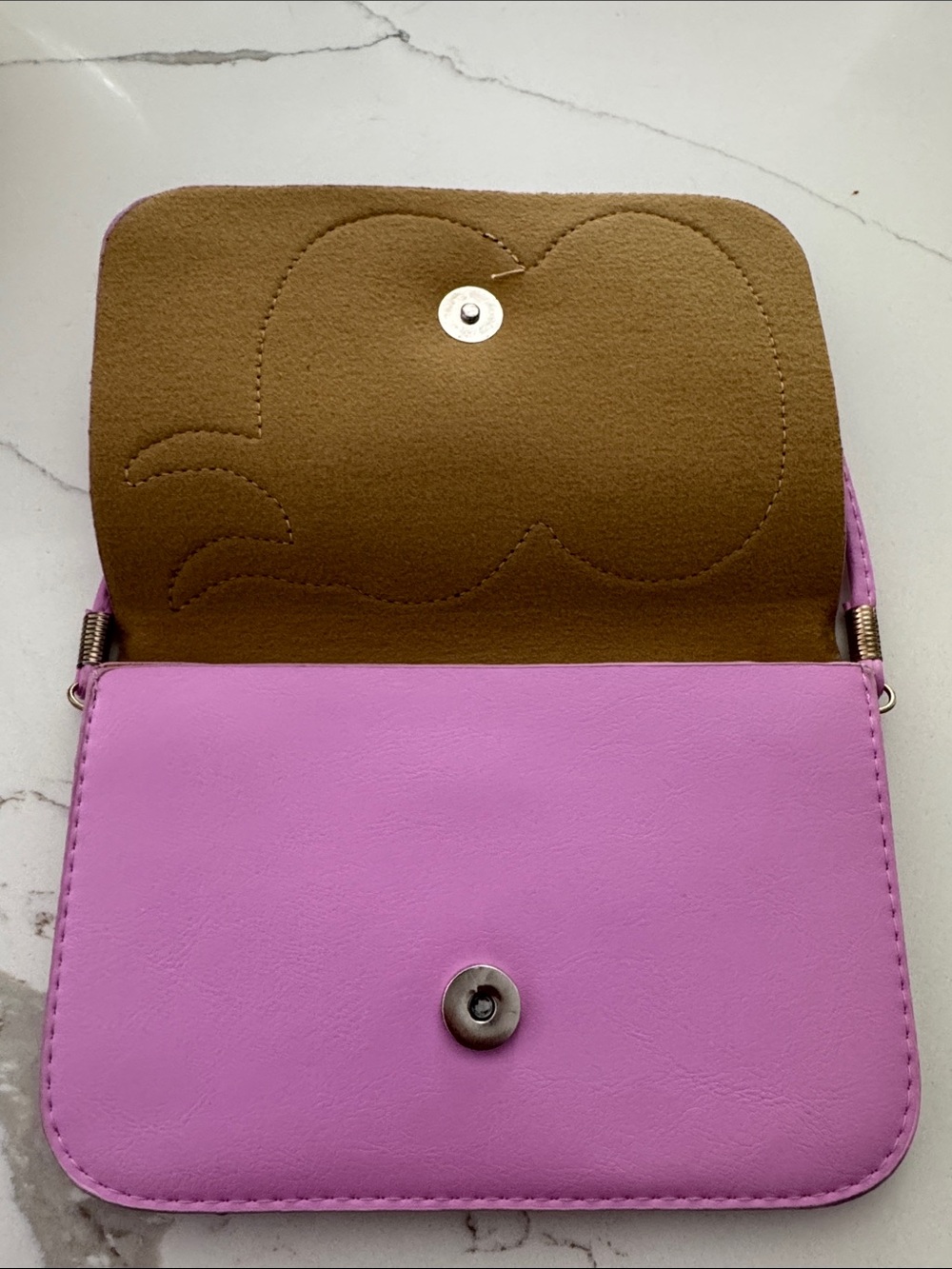 Kids Lilac Crossbody Bag with Sequin Eye Appliqué 8x5 - Picture 2 of 6